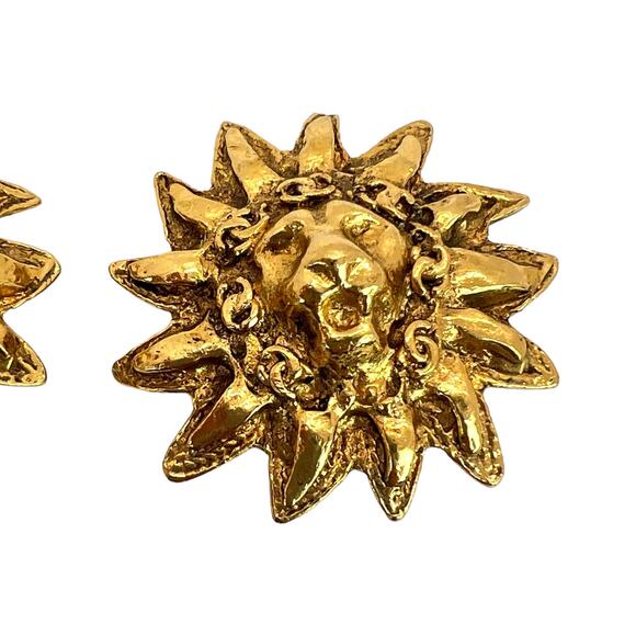 Chanel Vintage Sun Lion Clip-On Earrings - Picture 6 of 7